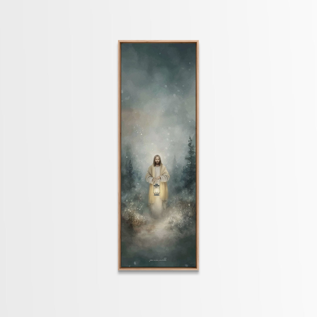 Light Of Mercy – Framed Canvas Print – Christian Art Canvas – Jesus Painting – Christian Wall Art – Skinny Art – Christian Christmas Art