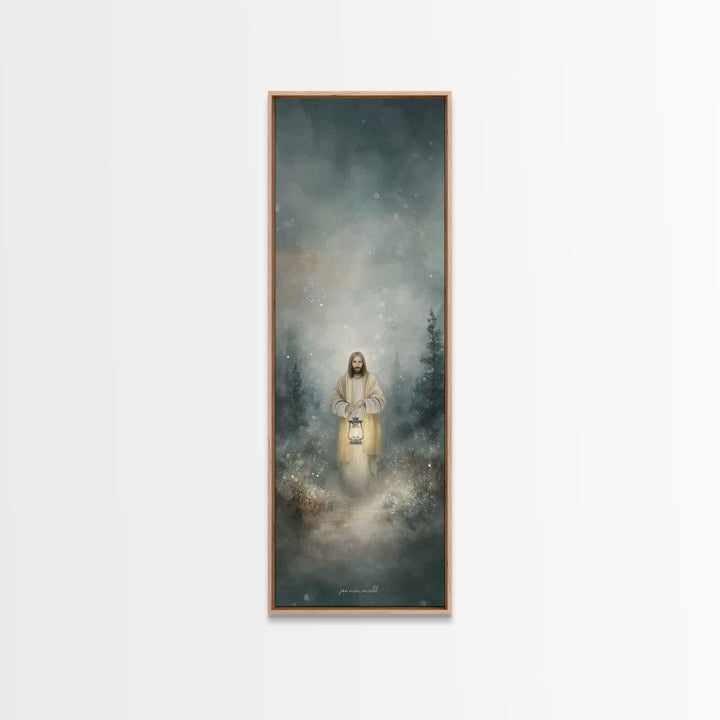 Light Of Mercy – Framed Canvas Print – Christian Art Canvas – Jesus Painting – Christian Wall Art – Skinny Art – Christian Christmas Art