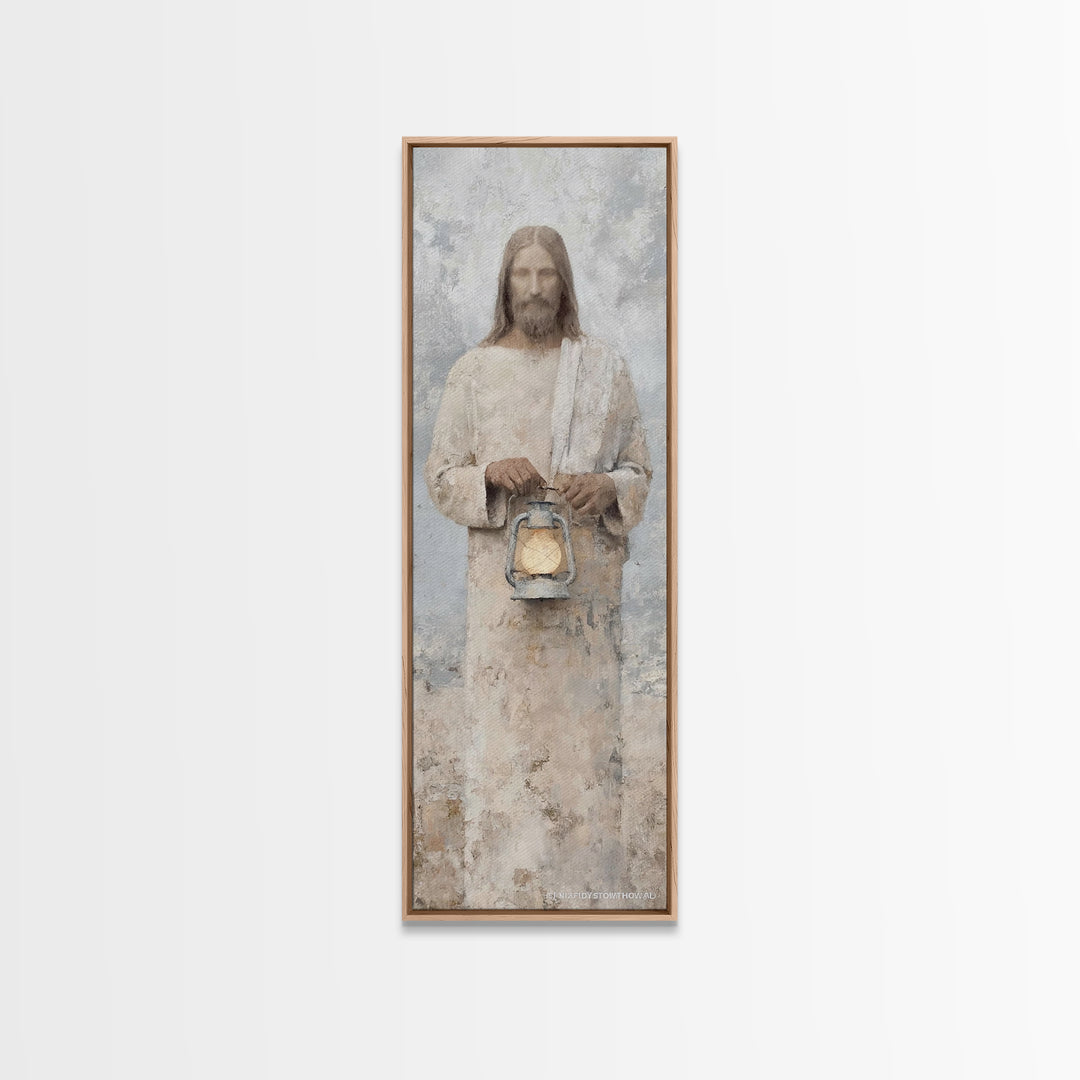 Holy Stillness – Framed Canvas Print – Christian Wall Art – Christian Art Canvas – Jesus Painting – Tall Narrow Wall Art – Christian Christ