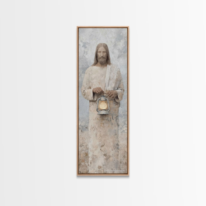 Holy Stillness – Framed Canvas Print – Christian Wall Art – Christian Art Canvas – Jesus Painting – Tall Narrow Wall Art – Christian Christ