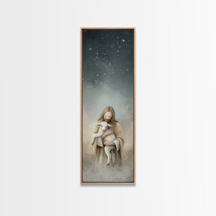 Stars Of Mercy – Framed Canvas Print – Christian Art Canvas – Jesus Painting – Skinny Art – Modern Christian Art