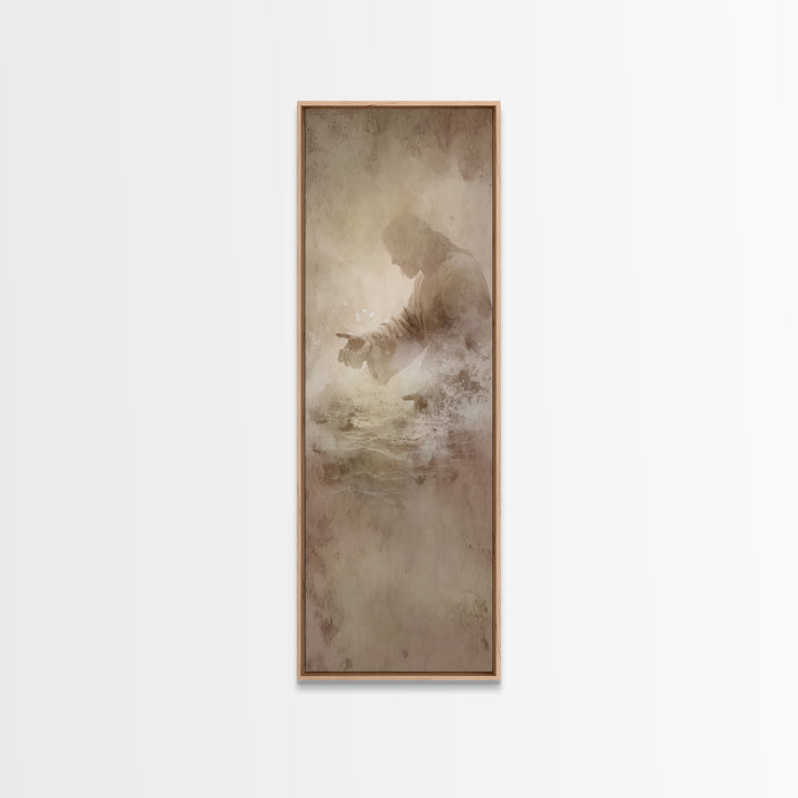 Guiding Grace Path – Framed Canvas Print – Christian Wall Art – Modern Christian Art – Tall Narrow Wall Art – Jesus Painting