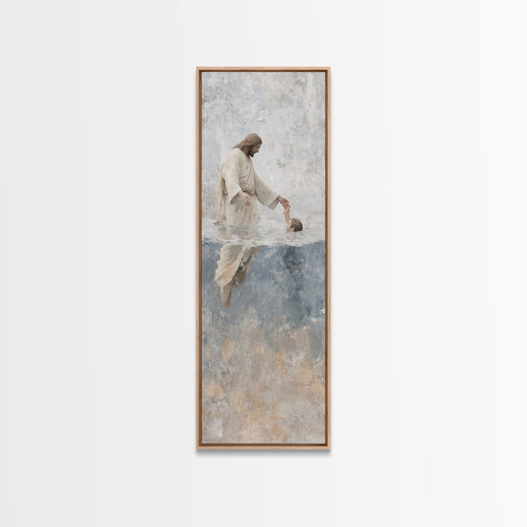 Stillness Of Faith – Framed Canvas Print – Christian Art Canvas – Christian Wall Art – Skinny Art – Jesus Painting