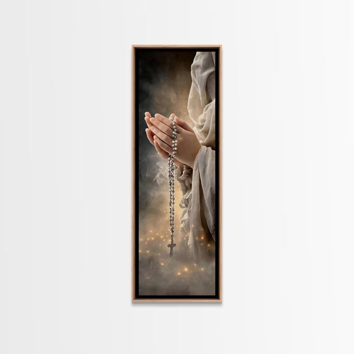 Prayers Of Light - Framed Canvas Print - Christian Wall Art - Christian Art Canvas - Jesus Painting - Christian Christmas Art - Tall Narrow