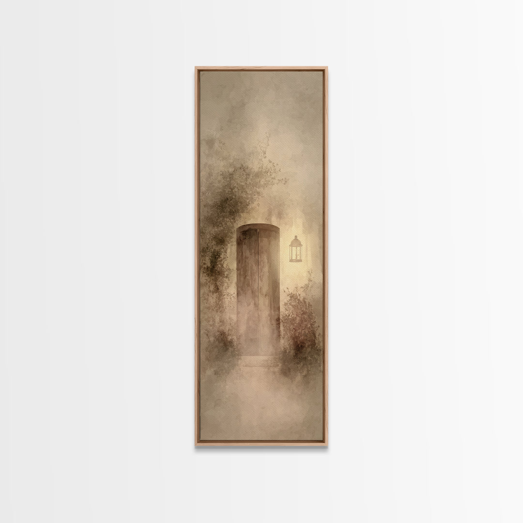 Sacred Doorway Light – Framed Canvas Print – Christian Wall Art – Narrow Art – Christian Art Canvas – Jesus Painting