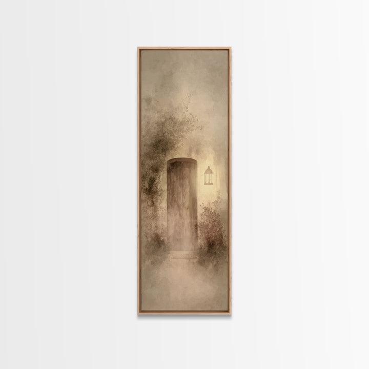 Sacred Doorway Light – Framed Canvas Print – Christian Wall Art – Narrow Art – Christian Art Canvas – Jesus Painting