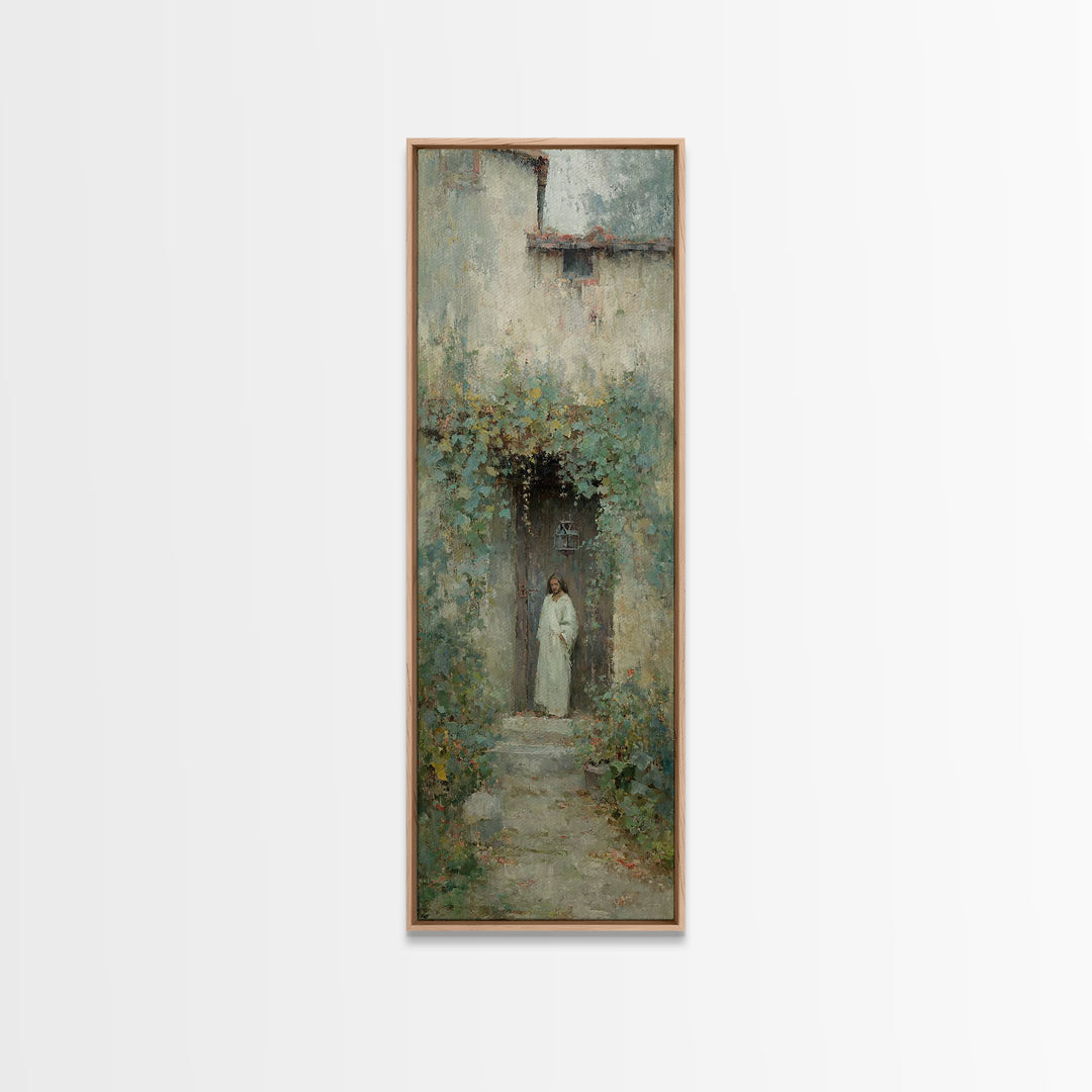 Doorway Of Grace – Framed Canvas Print – Tall Narrow Wall Art – Christian Wall Art – Jesus Painting – Christmas Art