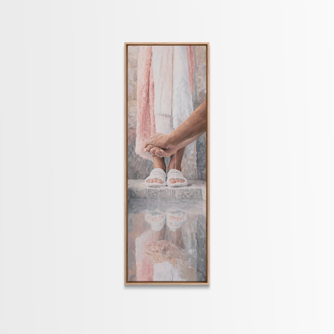Servant Of Grace | Framed Canvas Print | Jesus Painting | Christian Wall Art | Christian Art Canvas | Christian Gift | Tall Skinny Art Prin