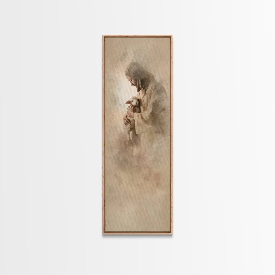 Holy Garden Prayer – Framed Canvas Print – Christian Painting – Christian Art – Skinny Art – Christian Wall Art – Christian Christmas Art