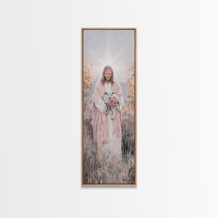 Redeeming Light – Framed Canvas Print – Christian Wall Art – Christian Painting – Tall Skinny Art Print – Jesus Painting – Christian Christ
