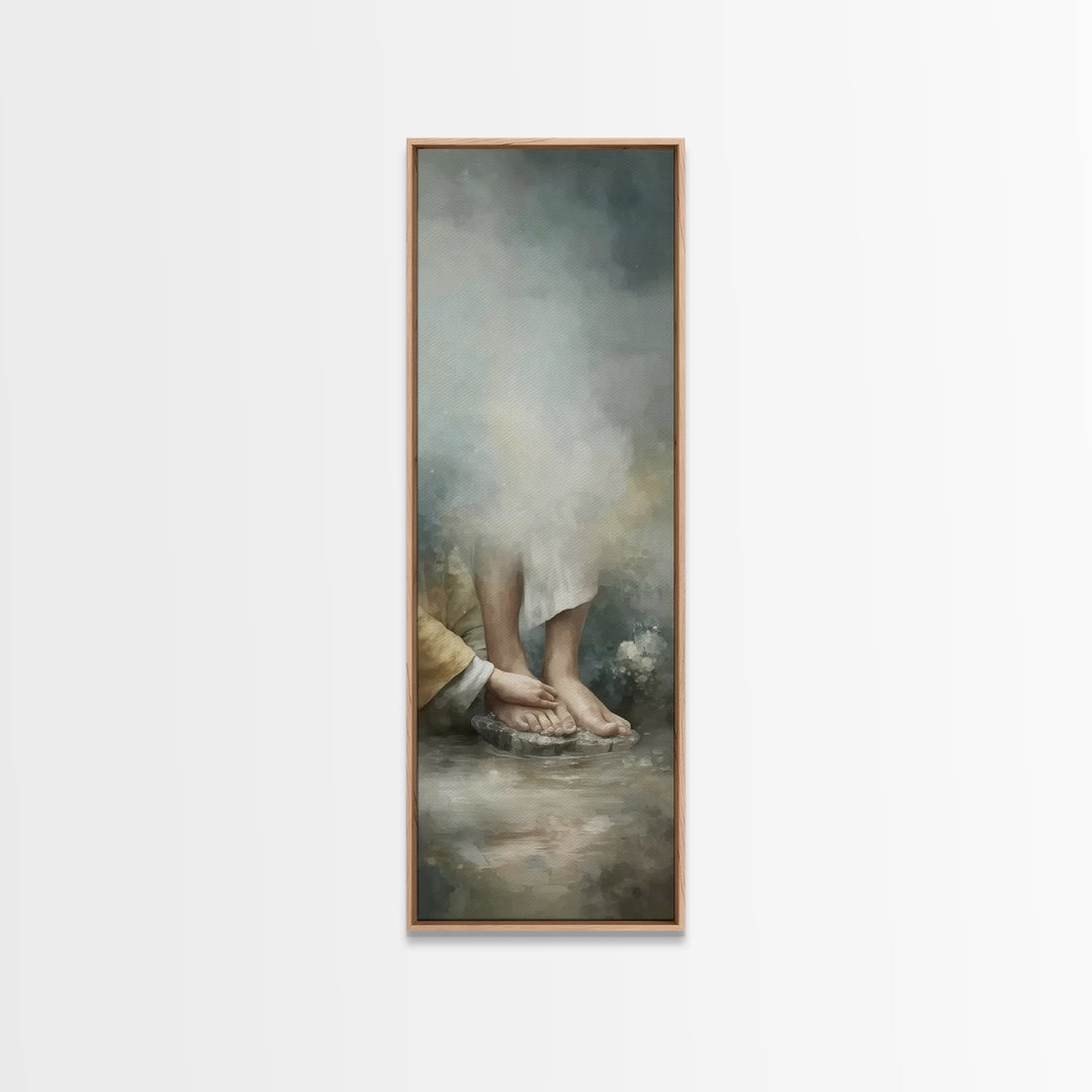 Waters Of Mercy - Framed Canvas Print - Christian Art Canvas - Christian Wall Art - Christian Gift Ideas - Jesus Painting - Narrow Art