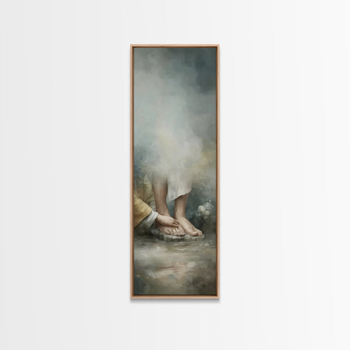 Waters Of Mercy - Framed Canvas Print - Christian Art Canvas - Christian Wall Art - Christian Gift Ideas - Jesus Painting - Narrow Art