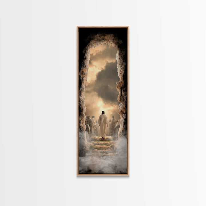 Risen In Glory – Framed Canvas Print – Christian Wall Art – Jesus Painting – Skinny Art – Christian Art Canvas – Modern Christian Art