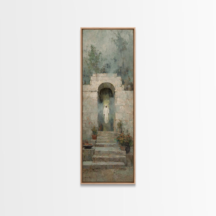 Risen Dawn Glory - Framed Canvas Print - Tall Narrow Wall Art - Christian Wall Art - Jesus Painting - Christian Art Canvas - Christian Deco