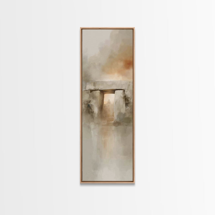 Stone Gate Light - Framed Canvas Print - Skinny Art - Christian Art Canvas - Christian Painting - Christian Wall Art - Christmas Art