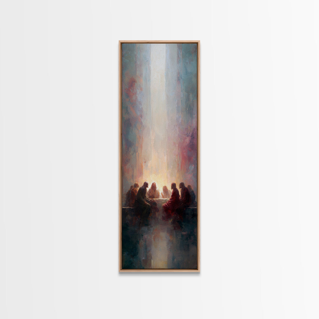 Upper Room Fire - Framed Canvas Print - Tall Narrow Wall Art - Christian Art - Jesus Painting - Christian Art Canvas - Christian Gift Ideas