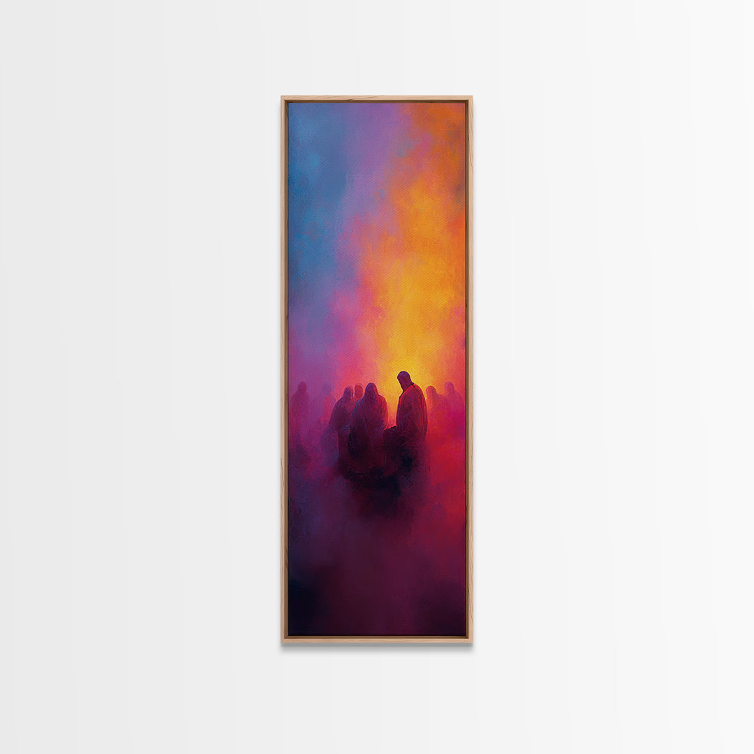 Twilight Ember Circle - Framed Canvas Print - Tall Skinny Art Print - Christian Wall Art - Christian Art - Christian Art Canvas - Jesus Pai