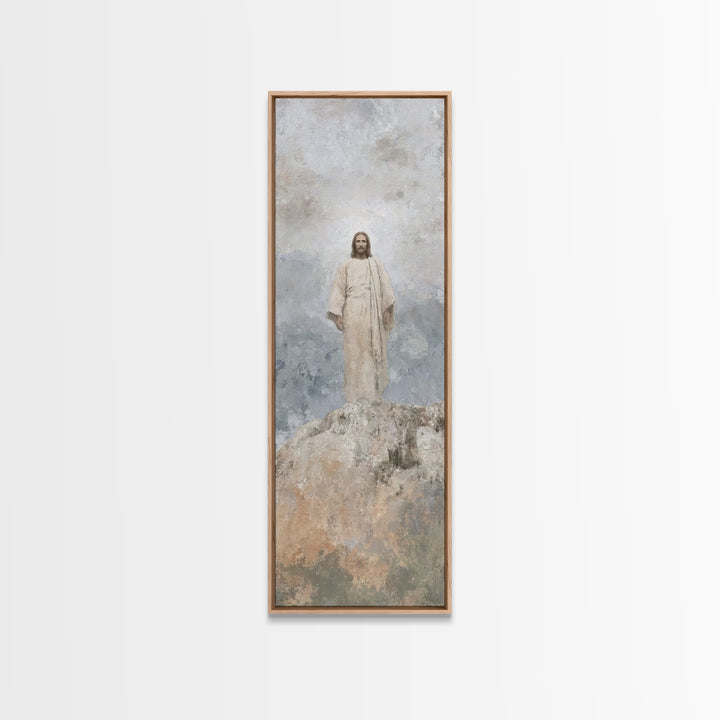 Divine Ascent Peace – Framed Canvas Print – Narrow Art – Christian Art Canvas – Jesus Painting – Christian Wall Art – Christian Christmas A