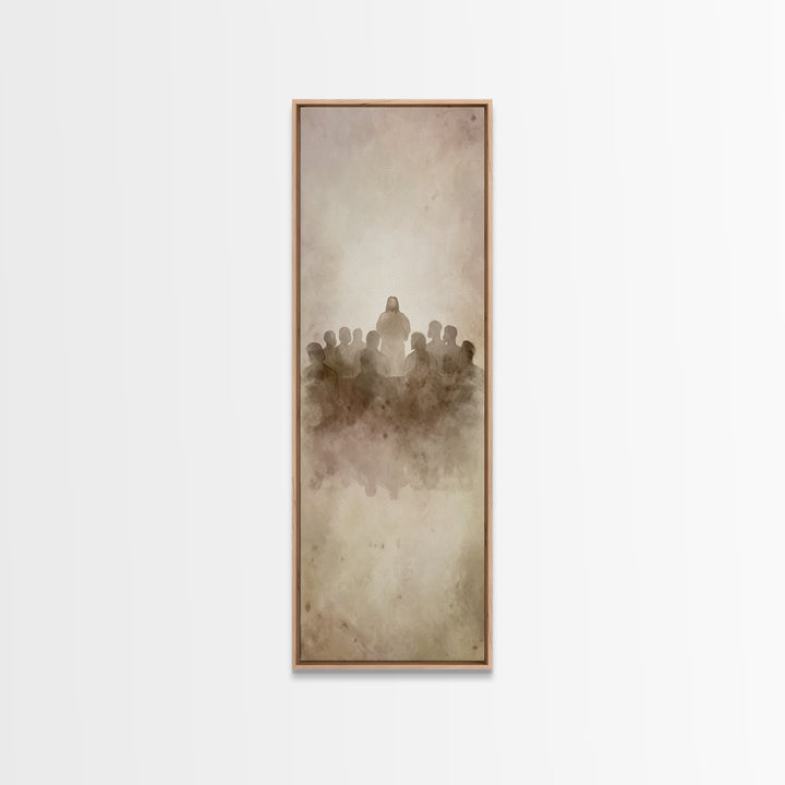 Divine Assembly, Framed Canvas Print, Tall Narrow Wall Art, Christian Wall Art, Christian Art Canvas, Jesus Painting, Christmas Art