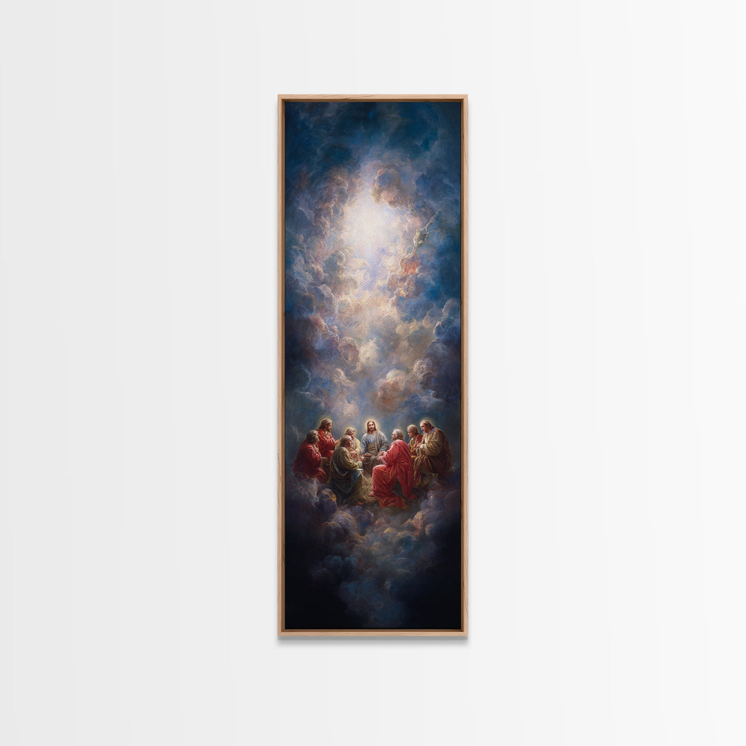 Radiant Visitation, Framed Canvas Print, Tall Skinny Art Print, Christian Wall Art, Jesus Painting, Christian Art Canvas, Christmas Art