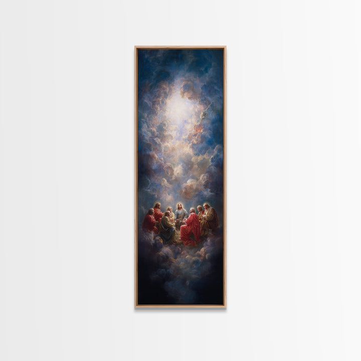 Radiant Visitation, Framed Canvas Print, Tall Skinny Art Print, Christian Wall Art, Jesus Painting, Christian Art Canvas, Christmas Art