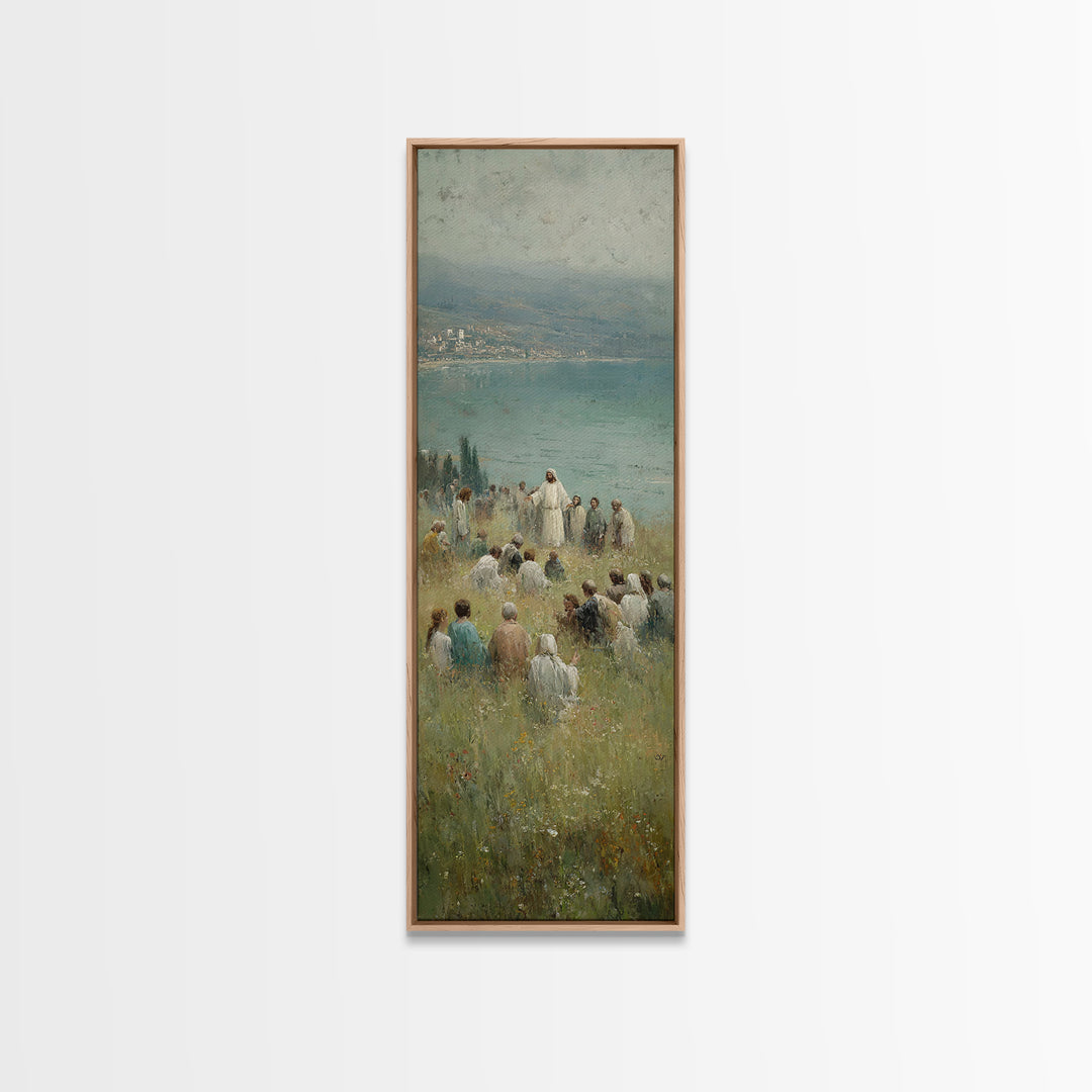 Hillside Of Mercy – Framed Canvas Print – Tall Narrow Wall Art – Christian Wall Art – Christian Art Canvas – Jesus Painting – Christmas Art