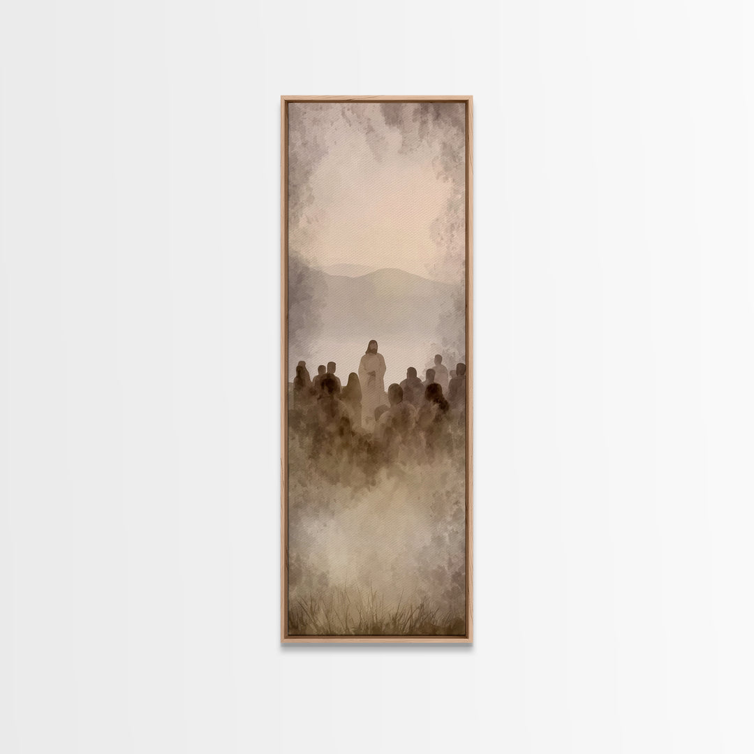 Shoreland Blessing | Framed Canvas Print | Skinny Art | Jesus Painting | Christian Wall Art | Christian Art Print | Christmas Art