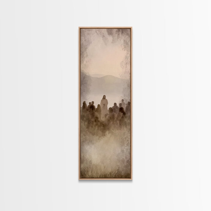 Shoreland Blessing | Framed Canvas Print | Skinny Art | Jesus Painting | Christian Wall Art | Christian Art Print | Christmas Art