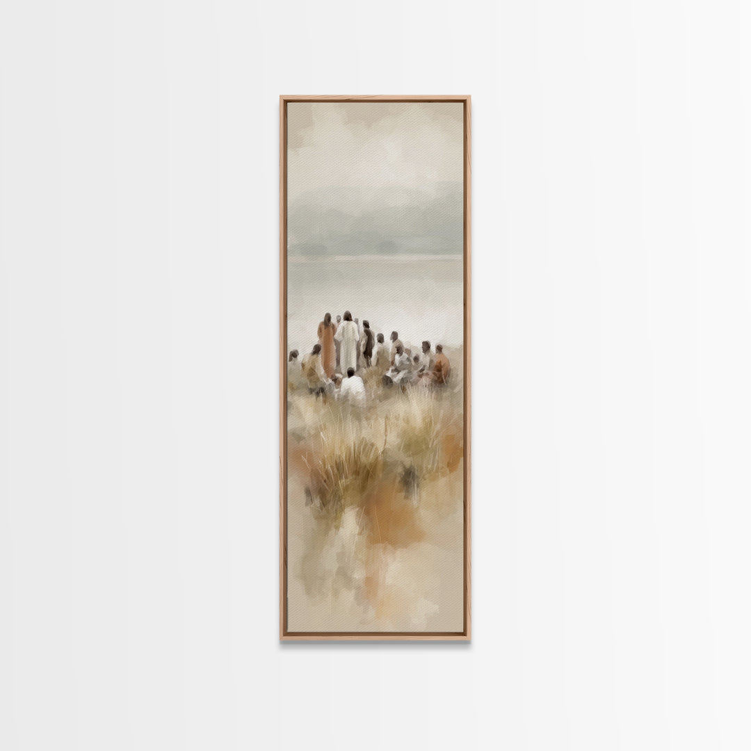 Morning Hope | Framed Canvas Print | Narrow Art | Christian Art Print | Jesus Painting | Christmas Art | Christian Wall Art