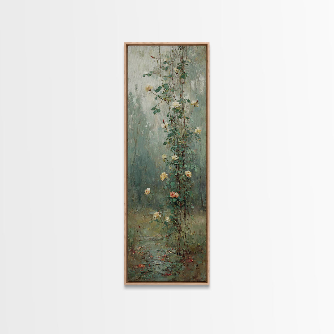 Blossoms Of Grace – Framed Canvas Print – Tall Narrow Wall Art – Christian Wall Art – Christian Art Canvas – Vintage Christian Art – Christ