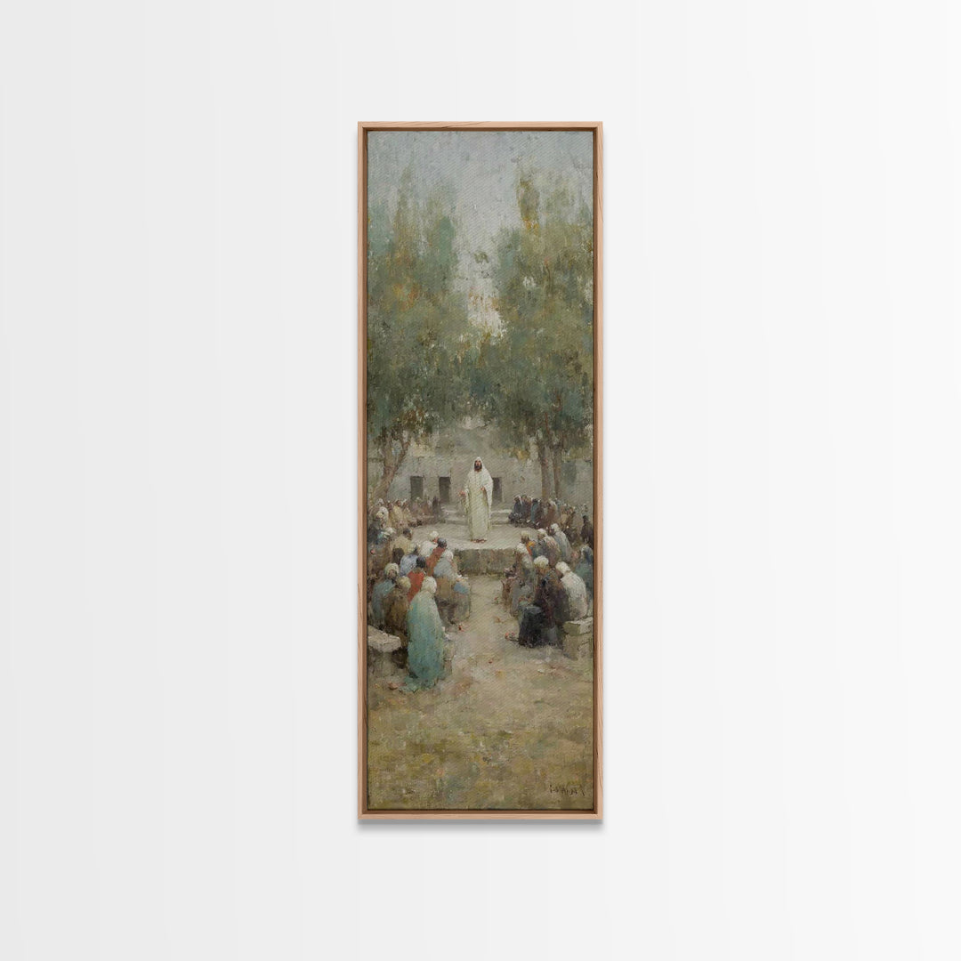 Dawn Of Faith – Framed Canvas Print – Narrow Art – Christian Art Print – Christmas Art – Jesus Painting – Christian Wall Art