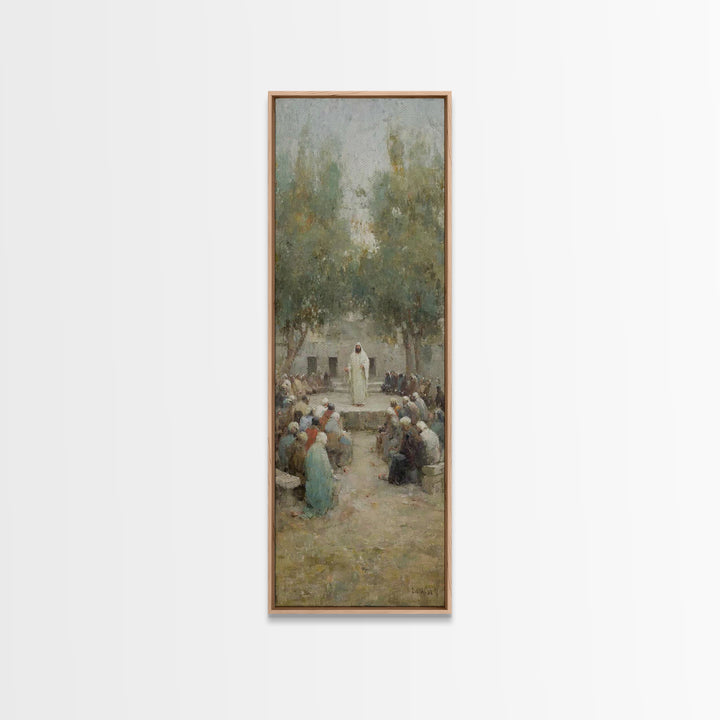Dawn Of Faith – Framed Canvas Print – Narrow Art – Christian Art Print – Christmas Art – Jesus Painting – Christian Wall Art