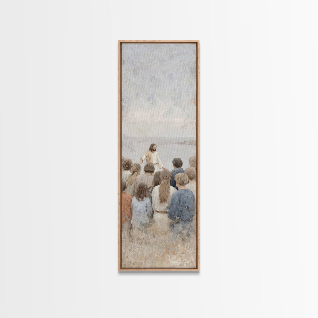 Light Of The Teacher – Framed Canvas Print – Christian Wall Art – Jesus Painting – Christian Art Canvas – Narrow Art – Christian Christmas