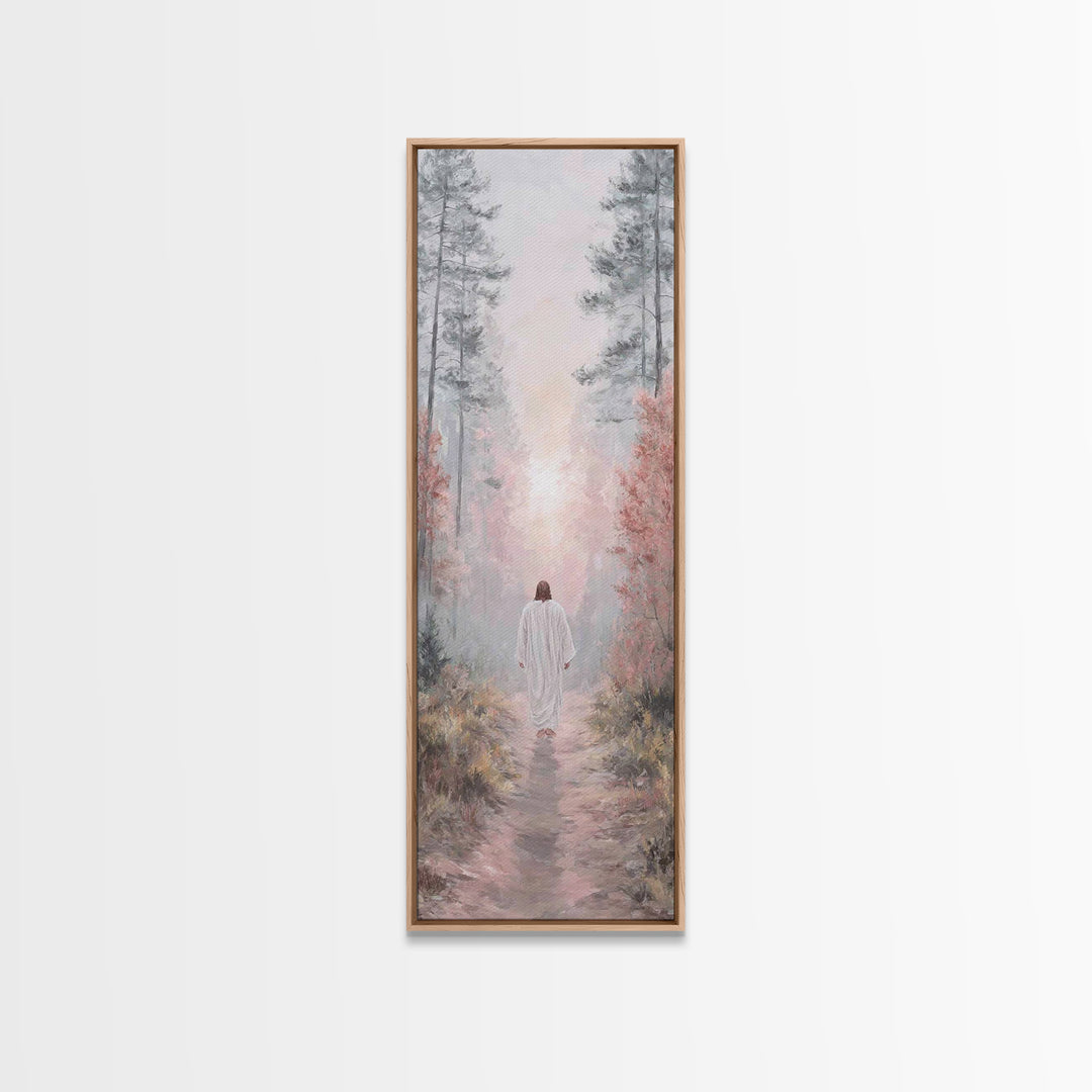 Light Of The Path - Framed Canvas Print - Christian Wall Art - Jesus Painting - Narrow Art - Christian Art Canvas