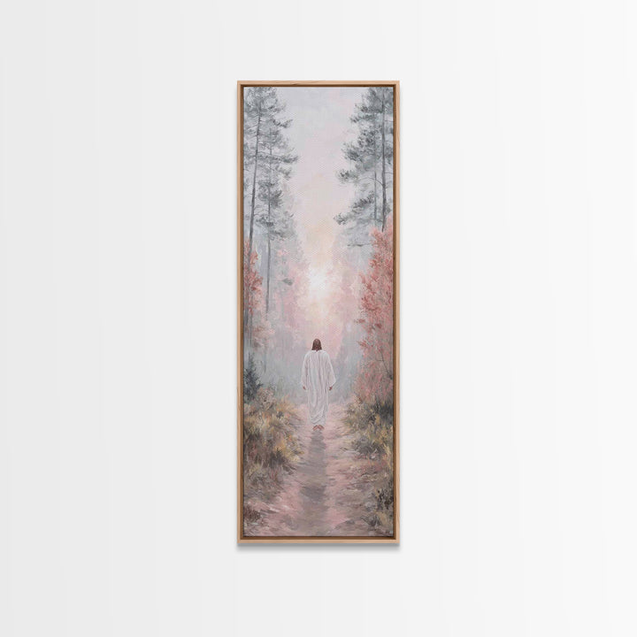 Light Of The Path - Framed Canvas Print - Christian Wall Art - Jesus Painting - Narrow Art - Christian Art Canvas