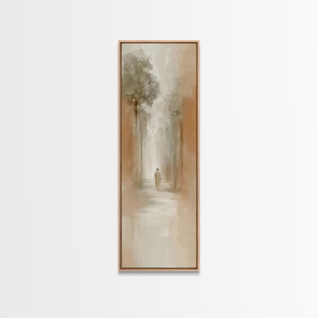 Desert Haze Journey - Framed Canvas Print - Christian Art Canvas - Jesus Painting - Tall Narrow Wall Art - Christian Wall Art