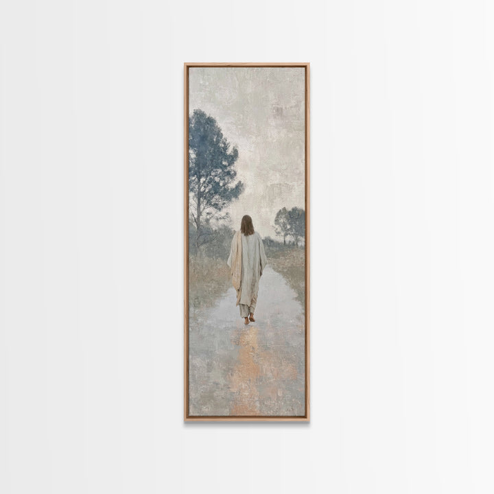 Path Of Mercy – Framed Canvas Print – Tall Skinny Art Print – Christian Wall Art – Jesus Painting – Christian Art Canvas – Christmas Art