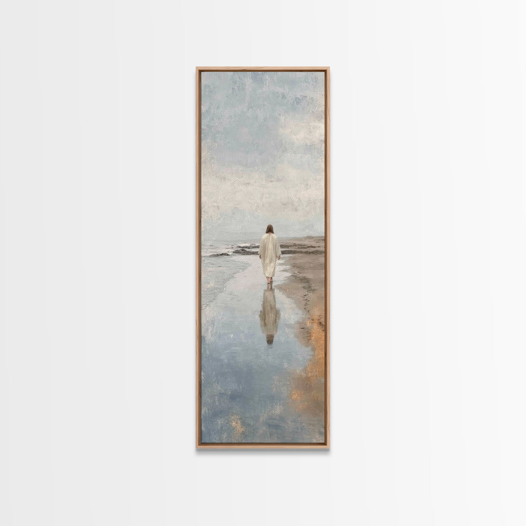 River Of Grace – Framed Canvas Print – Christian Art Canvas – Jesus Painting – Tall Skinny Art Print – Christmas Art – Christian Wall Art