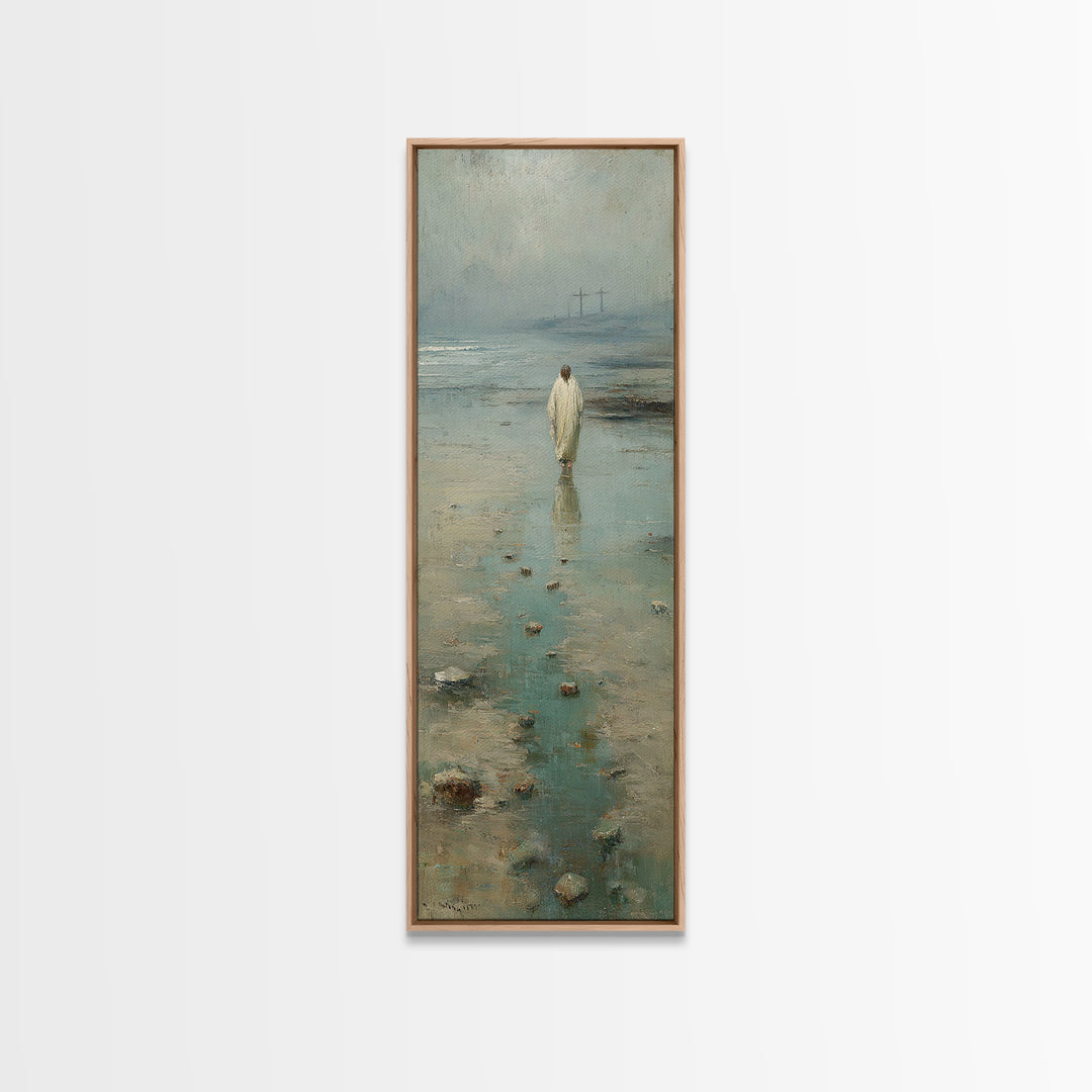 Light Of Hope – Framed Canvas Print – Jesus Painting – Christian Wall Art – Christmas Art – Tall Skinny Art Print – Christian Art Canvas
