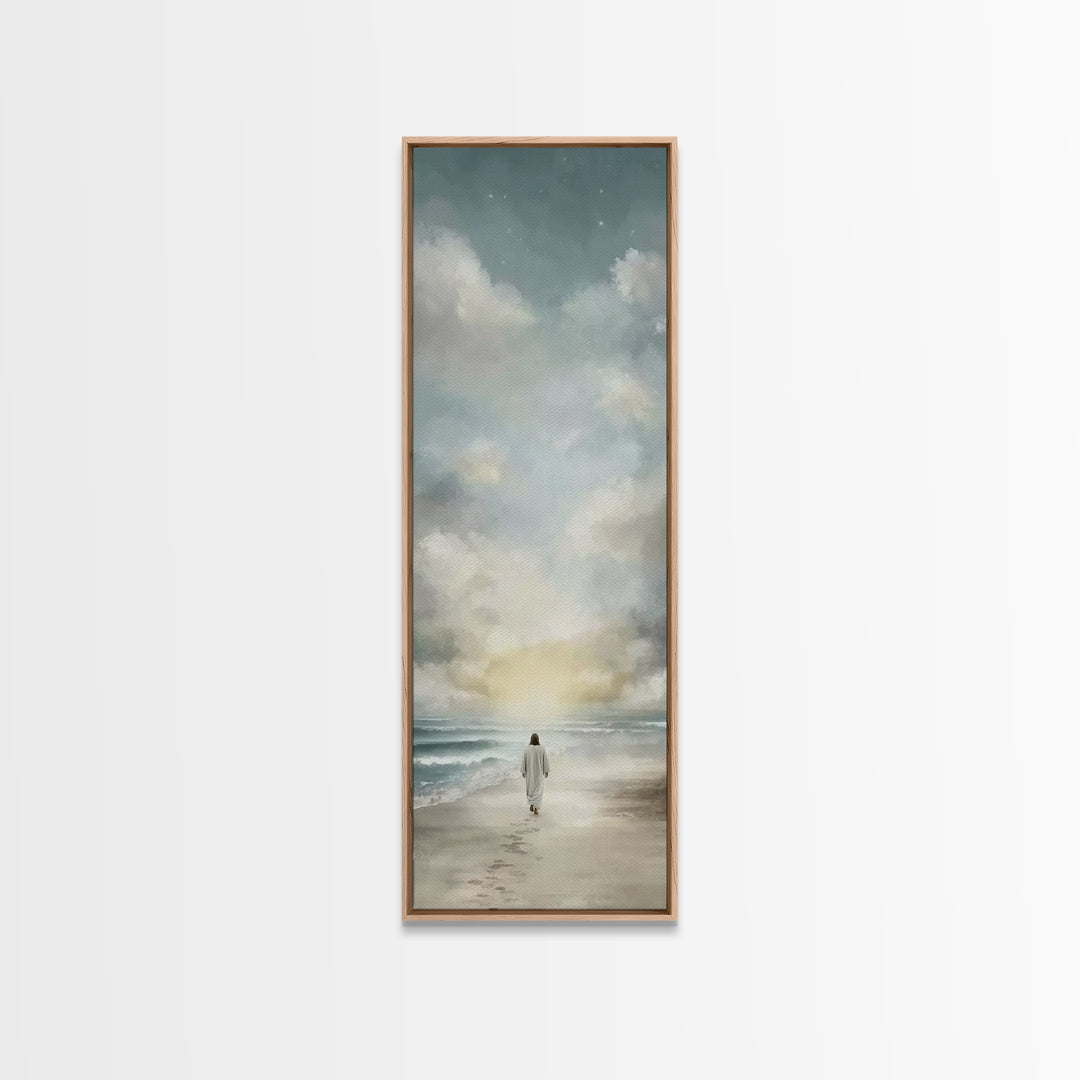 Quiet Redeemer Path – Framed Canvas Print – Christmas Art – Christian Art Canvas – Jesus Painting – Christian Wall Art – Tall Skinny Art Pr