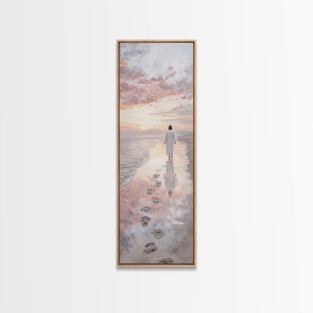 Walk Of Salvation – Framed Canvas Print – Christian Wall Art – Jesus Painting – Christian Art Canvas – Tall Skinny Art Print – Christmas Ar