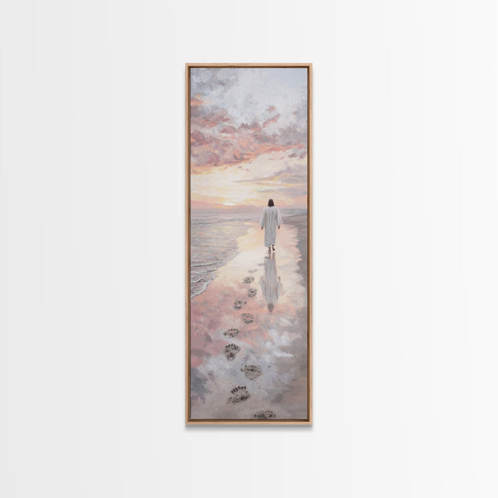 Walk Of Salvation – Framed Canvas Print – Christian Wall Art – Jesus Painting – Christian Art Canvas – Tall Skinny Art Print – Christmas Ar