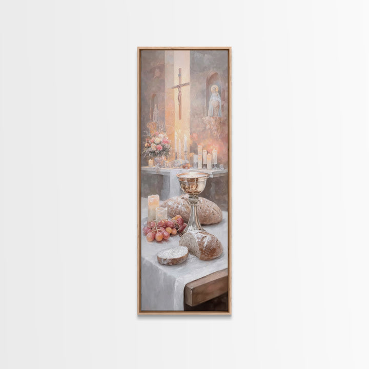 Bread Of Life | Framed Canvas Print | Tall Narrow Wall Art | Christian Wall Art | Christian Christmas Art | Christian Art Canvas | Christia