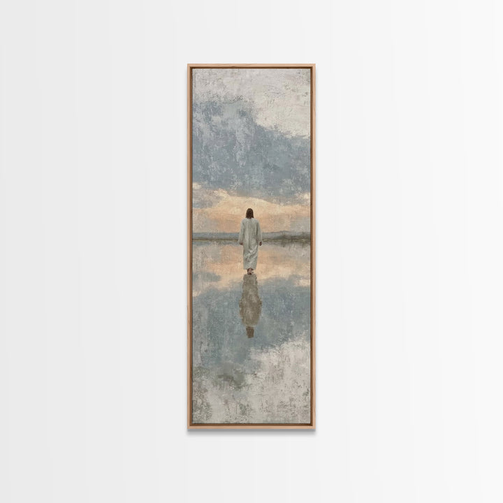 Heaven’s Calm Path – Framed Canvas Print – Tall Narrow Wall Art – Christian Wall Art – Jesus Painting – Christian Art Canvas – Christian Ar