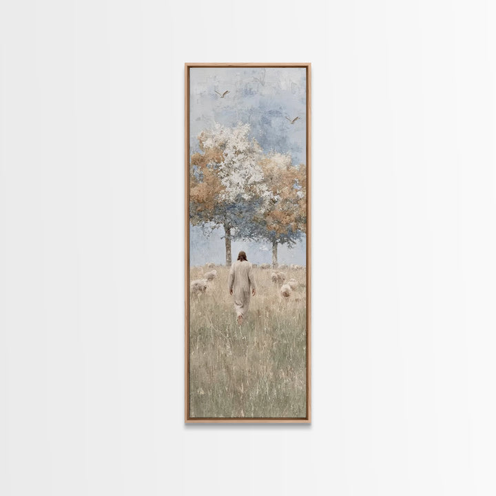 Fields Of Gentle Grace – Framed Canvas Print – Skinny Art – Christian Wall Art – Christian Art Canvas – Jesus Painting – Christian Art