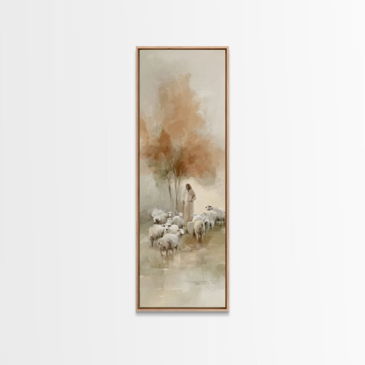 Shepherds Of Mercy – Framed Canvas Print – Christian Wall Art – Jesus Painting – Narrow Art – Christian Art Canvas – Christmas Art