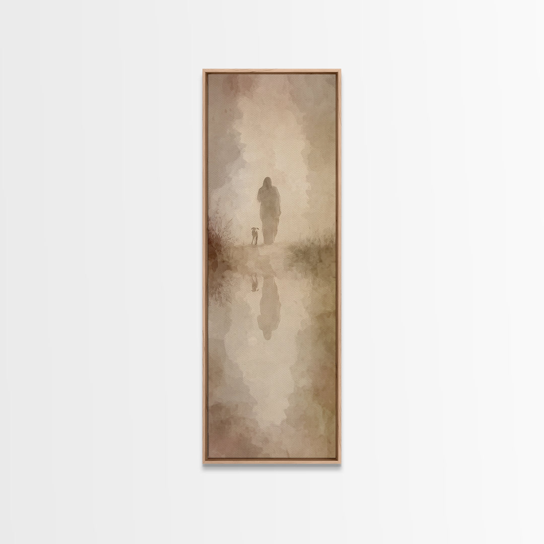 Guided By Peace – Framed Canvas Print – Tall Skinny Art Print – Christian Wall Art – Jesus Painting – Christian Art Canvas – Christmas Art