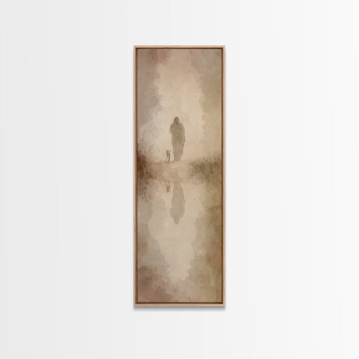 Guided By Peace – Framed Canvas Print – Tall Skinny Art Print – Christian Wall Art – Jesus Painting – Christian Art Canvas – Christmas Art