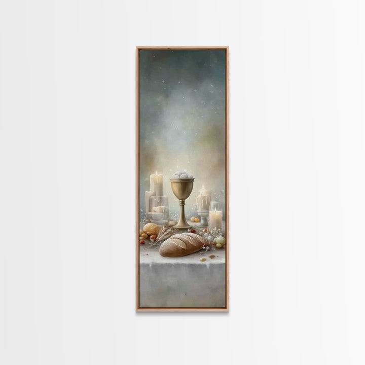 Holy Communion Light – Framed Canvas Print – Narrow Art – Christian Christmas Art – Christian Wall Art – Framed Christmas Art – Christian A