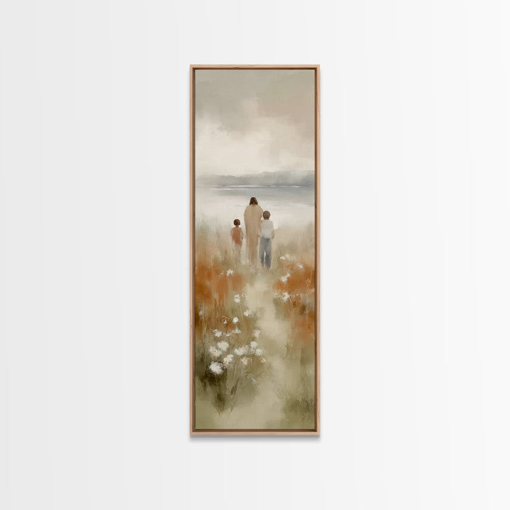 Guiding Light Path – Framed Canvas Print – Christian Art Canvas – Jesus Painting – Christian Wall Art – Tall Narrow Wall Art – Christmas Ar